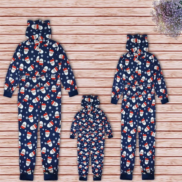 Trajes navideños populares europeos y americanos, ropa con capucha de Papá Noel para el hogar, monos, ropa familiar para padres e hijos
