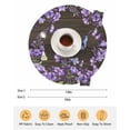 thumbnail image 6 of 13 Inch Round Placemats Set of 6, Purple Flowers Non Slip Heat Insulation PP Table Mats, Butterfly Spring Floral Wooden Farmhouse Washable Place Mats for Kitchen Dining Party Table Decor, 6 of 7