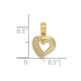 thumbnail image 2 of 10mm 14k Gold Open Love Heart Pendant Necklace With Cut Out Lace and Solid Pendant for Women, 2 of 2