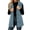 Blue, variant on Cmfcve Women's Plus Size Hooded Fuzzy Plush Vest Button Front Sleeveless Vest Fall & Winter Casual Plush Layering Jacket Outerwear