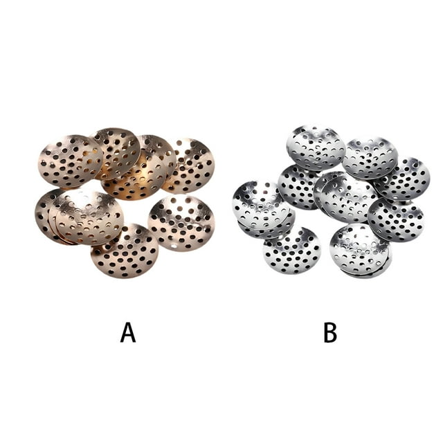 50 Pieces Brooch Base Portable DIY Holes Replaceable Simple Crafting Brooches Jewellery Mesh Disk Shell Assorted Kit Handicraft Accessories Silver