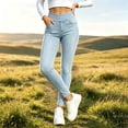 thumbnail image 5 of Qulqfy Stretchy Summer Jeans for Women Skinny Petite Light Blue High Waisted Denim Casual Jeans Trousers for Women S, 5 of 6