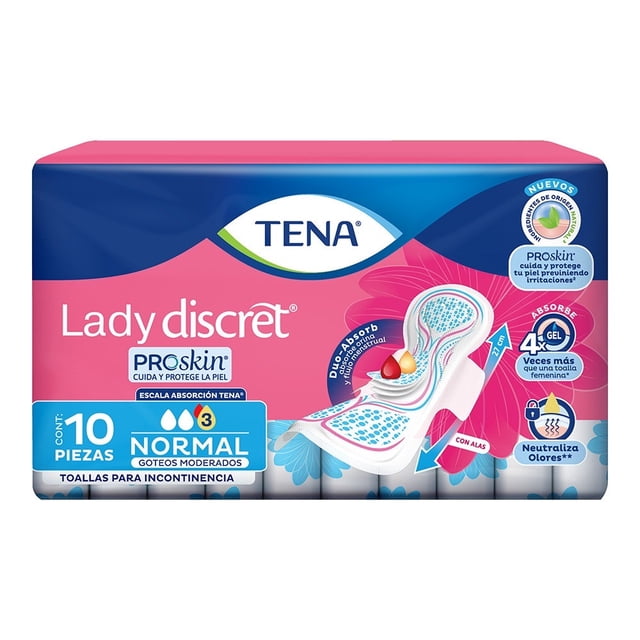 Toalla Tena Lady Normal Talla M/G 10 piezas