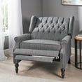 thumbnail image 3 of GDF Studio Dunham Contemporary Fabric Tufted Oversized Pushback Recliner, Charcoal and Dark Brown, 3 of 11