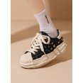thumbnail image 4 of 2022 verano estilo coreano casual mujer nuevo diseño lona remaches zapatos plataforma zapatos cordones zapatillas zapatos, 4 of 5