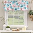 thumbnail image 2 of Blue Red Coral Curtain Valances for Windows, Kitchen Valance Window Treatments Panel 2 Pack, Coastal Nautical Summer Beach Rod Pocket Short Curtains for Bathroom Bedroom 42 x 18 Inch, 2 of 8