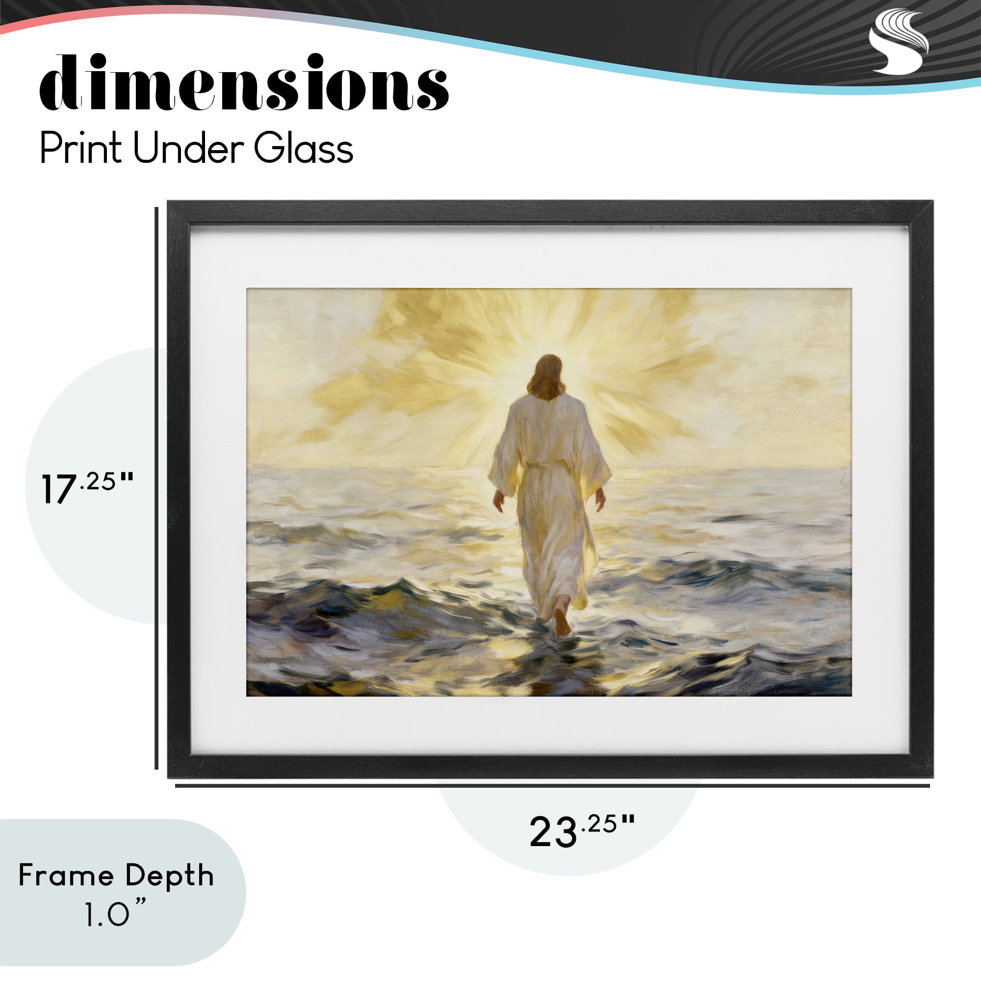 Stupell Industries Golden Walk Spiritual Figure Black Framed Print Under Glass, design by Kim Allen