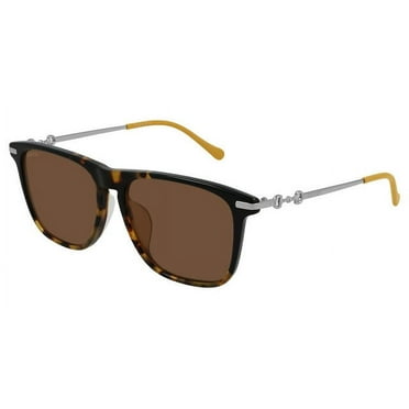 Gucci Havana Rectangular Mens Sunglasses