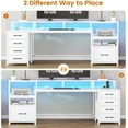 thumbnail image 4 of BAIVAKON  Home Office Desk with File Drawer & Power Outlet, 75'' Large Computer Desk with 5 Drawer, Storage Shelves, Monitor Shelf and Led Lights, 23.6" W Desktop Gaming Desk, 4 of 18