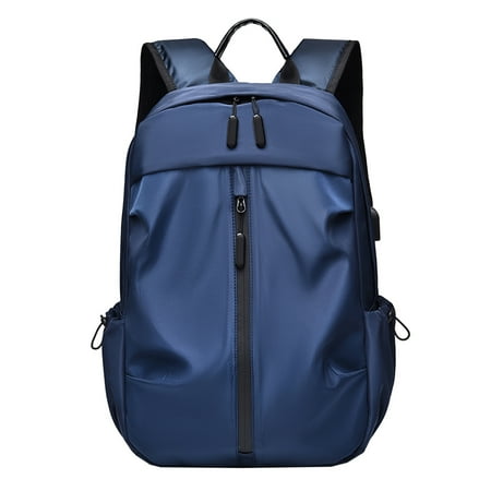SUSHANG School Starts Season Fashion Women Men Student Zipper Solid Color School Bag Nylon Water Proof Backpack USB Rechargeable Laptop Bag