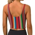 thumbnail image 4 of Uemuo Mexican Serape Blanket Stripes Pattern Women's Sports Bra - High Impact Support, Breathable, and Comfortable Athletic Bra for Running, Yoga, and Workouts, 4 of 9