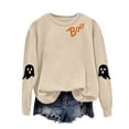 thumbnail image 5 of Godom Halloween Womens Oversized Sweatshirts Ghost Graphic Crewneck Pullover Long Sleeve Hoodies Tops Fall Fashion Outfits 2025 Clothes, 5 of 5