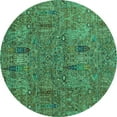 thumbnail image 1 of Ahgly Company Indoor Round Abstract Turquoise Blue Modern Area Rugs, 6' Round, 1 of 4