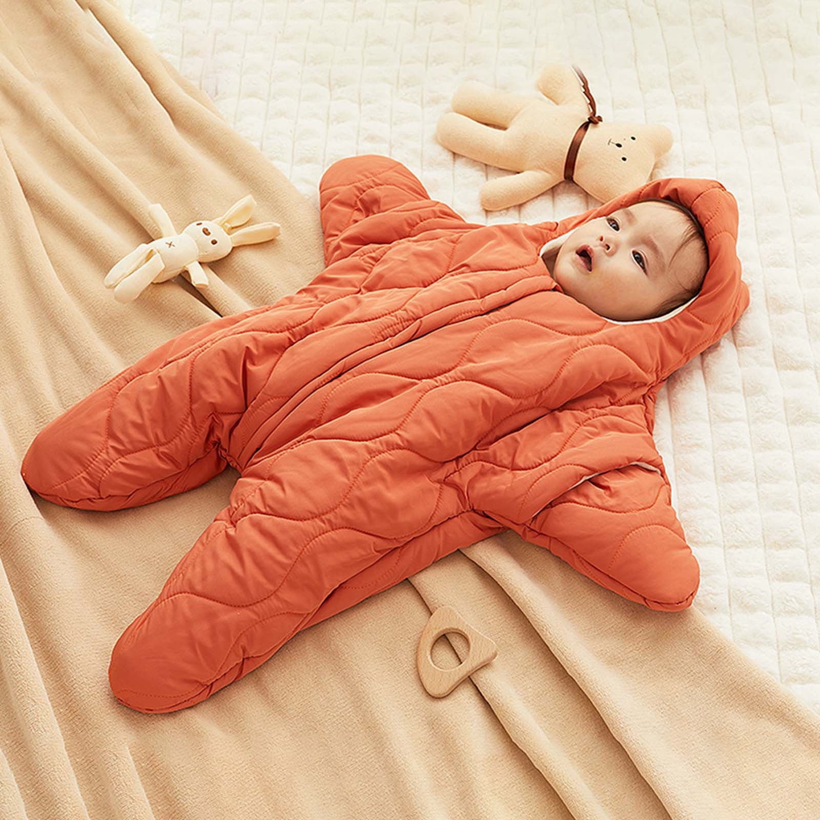 Kids Jacket,Cute Baby Snowsuit Winter Coat for Boys Girls Toddler One-Piece Outerwear Clothes for Snow & Ice,Girls Jacket,Orange,6-9 Months