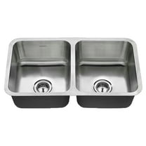 American Standard Undermount 32 in x 18 in Double Bowl Sink in Stainless Steel