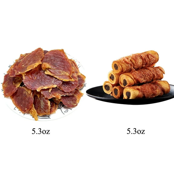All Kinds of Chicken Flavor Dog Treats for Small, Medium, & Large Dog, Made from Fresh Chicken, Including Chicken Gizzard Jerky, Cowhide Wrapped in Chicken. 10.6oz