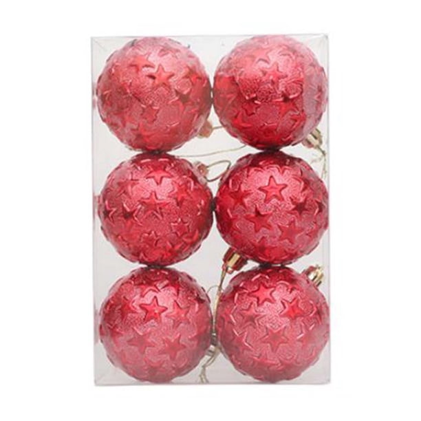 Christmas 6cm Decorative Full Of Embossed Christmas Plating Hanging Venue Decoration