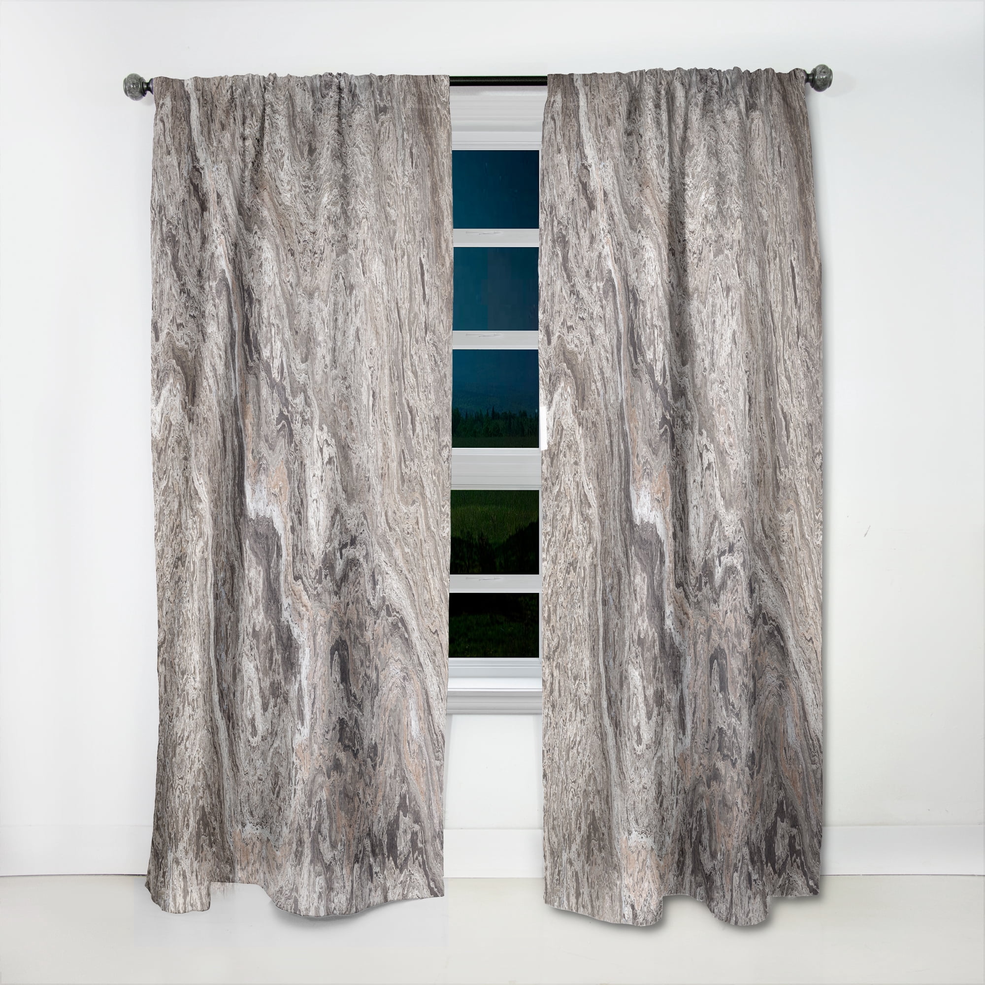 Designart 'Travertine Onyx Tile' Mid-Century Modern Curtain Panel