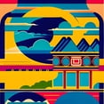 thumbnail image 2 of Sunset across the Ryogoku Bridge - Japanese Art Deco Style Canvas Wall Art, 2 of 2