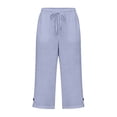 thumbnail image 7 of cfhntfmh Womens Casual Capri Pants Elastic Waist Straight Leg Drawstring Cropped Pant Summer Capri Trousers with Pockets, 7 of 7