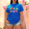 thumbnail image 3 of Letras Playera Blusa Con Estampado De La Abuela Mas Bonita Ropa Para Mujer Color Aqua Talla Chica Marca Emil SaEs, 3 of 4