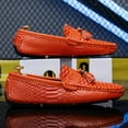 thumbnail image 4 of Men's Casual Loafers Slip On Leather Shoes Lightweight Driving Shoes Moccasins Classic Penny Loafer Flats Boat Shoes Outdoor Walking Shoes, 4 of 10