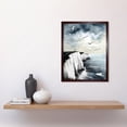 thumbnail image 2 of Seagulls Flying Over the White Cliffs of Dover in England Modern Linocut Print Art Print Framed Poster Wall Decor 12x16 inch, 2 of 5