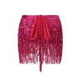 thumbnail image 6 of DcoolMoogl Women Belly Dance Hip Sequin Tassel Skirt Sparkly Fringe Scarf Wrap Rave Costume Space Cowgirl Outfit, 6 of 7
