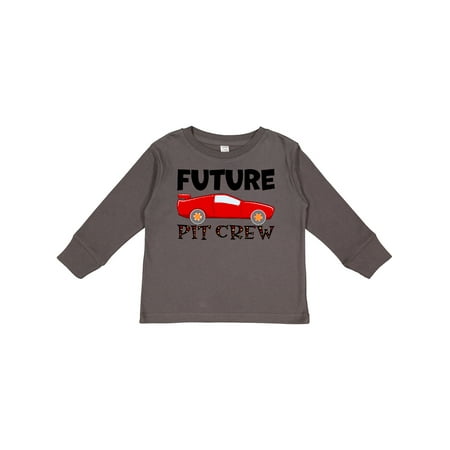 

Inktastic Future Pit Crew Red Race Car Boys or Girls Long Sleeve Toddler T-Shirt
