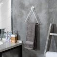 thumbnail image 2 of MyGift Wall-Mounted White Metal Triangle Bathroom & Kitchen Hand Towel Ring, 2 of 6