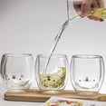 thumbnail image 4 of Taza de Cristal Creativa de Doble Pared con Oso y Perro 260 ml, 4 of 9