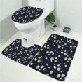 thumbnail image 2 of Darkblue Daisy Flower Yellow Centers Pattern Bathroom Rugs Sets 3 Piece,Toilet Cover Set,Absorbent Non Slip Bathroom Mats Sets with U-Shaped Contour Rug Toilet Rug Set, 2 of 5