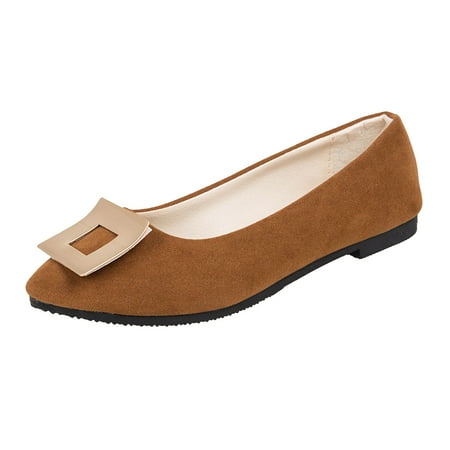 

Wiueurtly Women Square Buckle Flat Shoes Slip On Pointed Toe Shallow Mouth Simple Single Shoes Casual Shoes Work Shoes Sandals Women with Stones 9 Narrow Womens Sandals