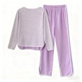 thumbnail image 4 of Women's Autumn Winter Knitted Sweater Set U-Neck Long Sleeve Wide Leg Pants Two-Piece Knitted Ensemble Fashionable Casual Wear, 4 of 4