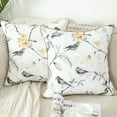 thumbnail image 5 of VOGOL Linen Textured Decorative Throw Pillow Covers, Grey Birds Printed Soft Touch Cushion Covers for Sofa Bed Chair, 18 x 18 Inches Pillowcase, Set of 2, 5 of 7