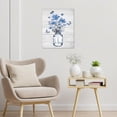 thumbnail image 2 of Farmhouse Blue Floral Wall Art Flower and Butterfly in Vase on Rustic Wood Canvas Wall Art Country Wildflower Pictures for Living Room Bedroom Bathroom Office Wall Decor, 2 of 7