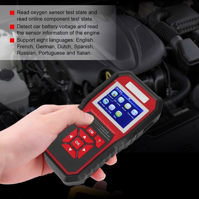 Lector de automóvil escáner OBD2 de diagnóstico OBD2 Lectura del estado de prueba del sensor de oxígeno Fácil de operar para verificar el estado de funcionamiento de los ANGGREK Otros