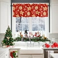 thumbnail image 3 of 3 Pieces Kitchen Curtains Valances Set Red Christmas Gingerbread Man Short Curtain Rod Pocket Window Curtain Window Treatment Tiers Valances (Single Panel 54"x18",2 Tiers 27.5"x24"), 3 of 6
