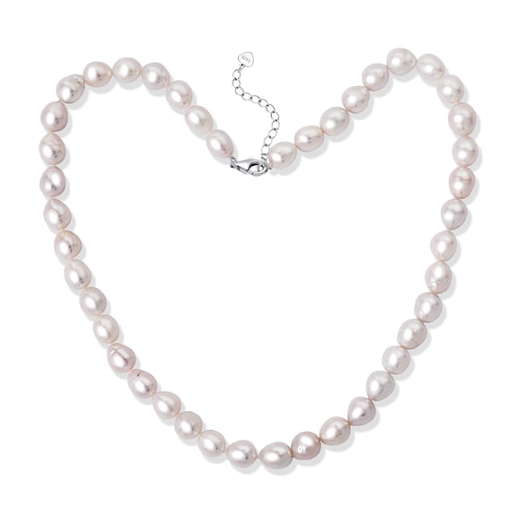 Yami 7-8 mm Freshwater Cultured White Pearl Necklace 18 2 in with 925 Sterling Silver Clasp Valentine's Day Gift for Her