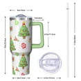 thumbnail image 2 of 40oz Xmas Tumbler with Handle and Straw, Classic Red and Green Plaid Stainless Steel Insulated Cup Holiday Gift, 2 of 4