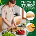thumbnail image 5 of Fuller's Bamboo Cutting Board - 12” x 9” Wooden Chopping Board for Kitchen - Durable, Knife-Friendly, Easy to Clean - With Juice Groove & Side Handles for Food Prep & Serving, 5 of 8