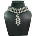 thumbnail image 4 of Black Necklace choker with statement Pendant Tribal inspired Black and Silver Jewelry for women Handcrafted beaded chokers with bold Pendant, 4 of 4