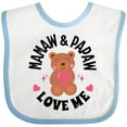 thumbnail image 3 of Inktastic Mamaw and Papaw Love Me Grandchild Bear Girls Baby Bib, 3 of 4