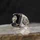 thumbnail image 1 of Anillos de sello turco hechos a mano Retro para hombres, anillo tallado de Color plateado antiguo, incrustaciones místicas de circón, nuevo anillo de motorista Punk, 1 of 4