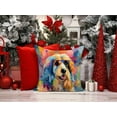 thumbnail image 2 of Afghan Hound Hippie Dawg Fabric Decorative Pillow 14 in x 14 in, 2 of 4