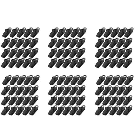 120Pcs Tent Awning Canopy Clamp Tarp Clip Snap Canvas Anchor Gripper Caravan Jaw Grip Trap Tighten Tool,120 x Tent clamps,Black