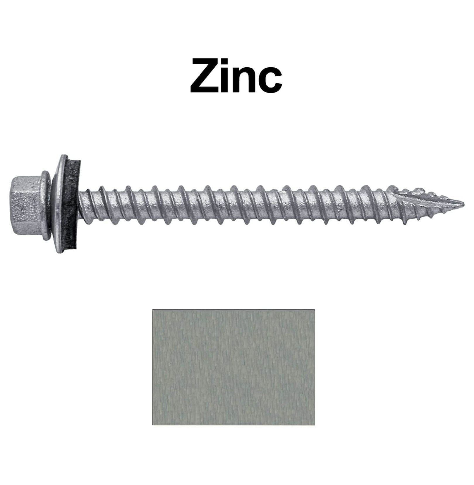 Metal ROOFING SCREWS: (750) 10 x 2" Galvanized Hex Head Sheet Metal Roof Screw. Self starting metal to wood siding screws. EPDM washer. No Paint