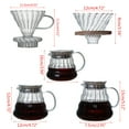 thumbnail image 2 of Necvior Clear Cone Glass Coffee Funnel Drip Filter Cup Stripe Design Heat Resistant Glass Coffee Dripper Coffeeware, 2 of 15