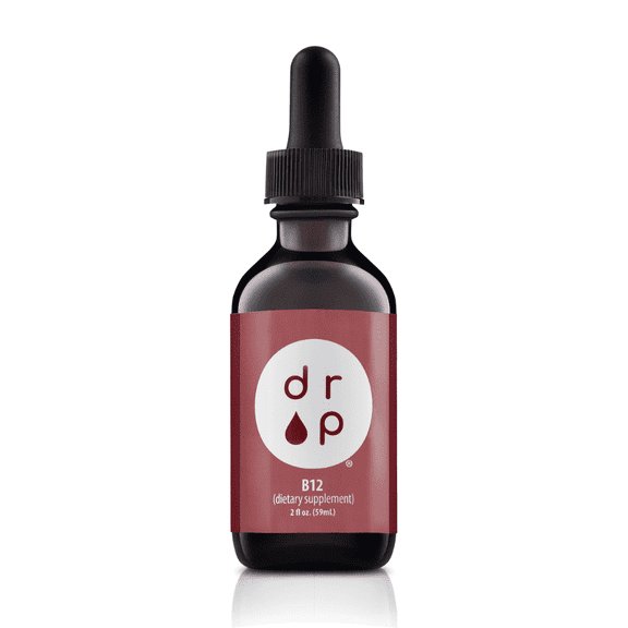 Drop Supplements Vitamin B12 2500 mcg 2 oz Liquid Drops for Energy Production, Nervous System Health - No Artificial Preservatives, Non-GMO, Gluten Free, Vegan-Friendly