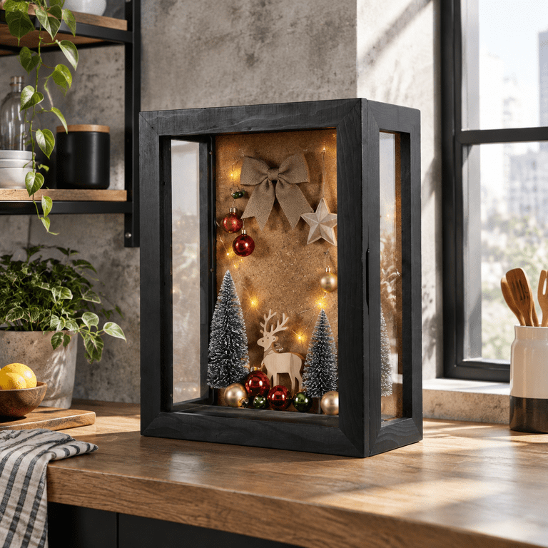 Black Wood Wall Mounted 11x15 Inch Enclosed Shadow Box Display Case ...